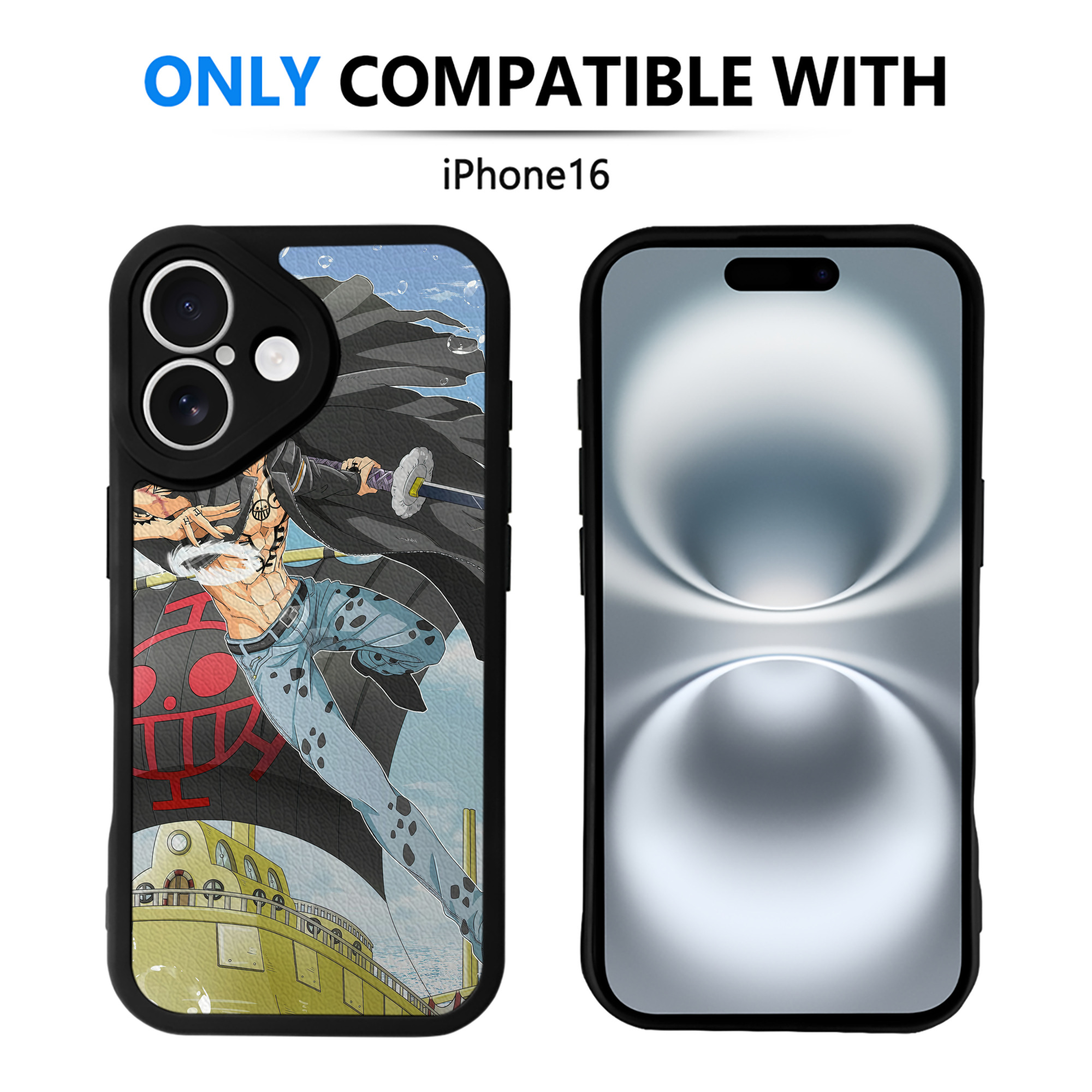 （画像用） ワンピース ONE PIECE 【iPhone 16シリーズ対応】シリコンスマホケース（レザー調） 材質：シリコン
